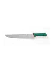 Кухонний ніж для різання скибочками 34 см. Hendi із зеленою пластиковою ручкою (843970)