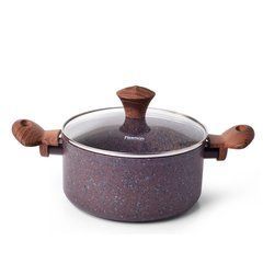 Каструля алюмінієва з антипригарним покриттям 2,7 л, Fissman MAGIC BROWN Цвет, для індукції з кришкою