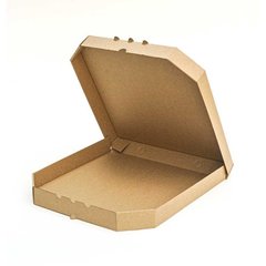 Коробка для пиццы 320х320х37 мм, бурая картонная (бумажная)