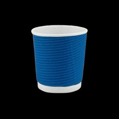 Стакан одноразовый бумажный гофрированный 110 мл 25 шт синий (ripple)
