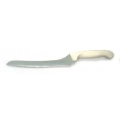 Кухонный нож для хлеба 22,5 см., с белой пластиковой ручкой (10453)