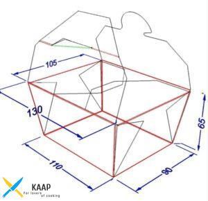 Ланч-бокс без окна одноразовый 700 мл, с ламинацией, белый бумажный клееный