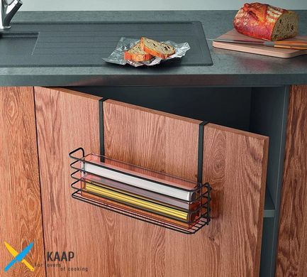 Держатель для кухонных полотенец 38х10х9см черный, покрытие Touch-Therm GALILEO LAVA METALTEX