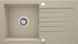 Мийка кухонна Zorba, граніт, прямокутник, з крилом, 760х440х160мм, чаша - 1, накладна, пісок Deante