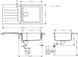 Мойка кухонная Hansgrohe S52, гранит, прямоугольник, с крылом, 980х480х190мм, чаша – 1, врезная, серый камень