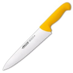 Ніж кухарський зубчастий 25 см серія "2900" з жовтою пластиковою ручкою ARCOS (292210)
