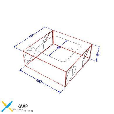 Коробка для суші (суші бокс) та солодощів 130х130х50 мм Midi Біла з віконцем паперова