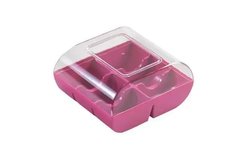Коробка для 6 макарун 90 шт/ящ пластиковая, розовая/прозрачная Silikomart