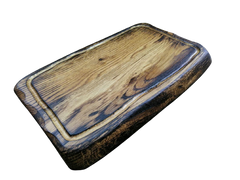 Доска для подачи 40х20х2 см "Арт-L" Фигурная, деревянная с желобом и обжигом из дуба