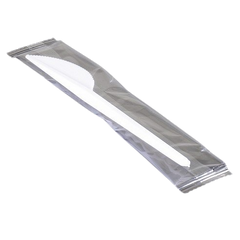 Нож одноразовый в индивидуальной упаковке 170 мм (17 см) пластиковый белый 100 шт