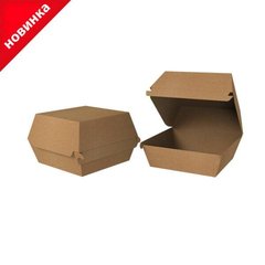Упаковка-коробка для Бургера 120х120х93 мм клеєна Maxi паперова Крафт (ЕКО)