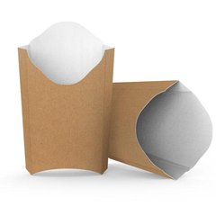 Упаковка для картоплі фрі Midi (120 грам) Крафт 91/77х121 мм паперова 50 шт