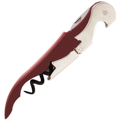 Кухонный нож. Бармена с металлической рукояткой 12 см. двухступенчатый, бордовый.