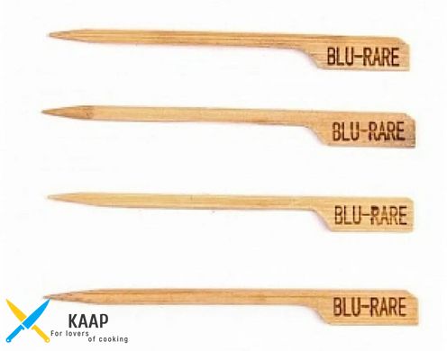 Шампур-шпажка бамбуковая со степенью прожарки BLU-RARE 90 мм (9 см) Весло-Гольф