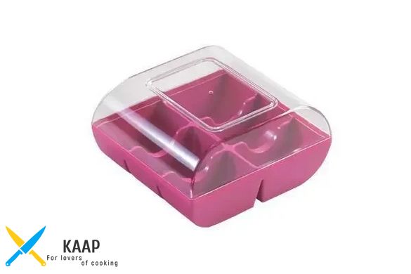 Коробка для 6 макарун 90 шт/ящ пластиковая, розовая/прозрачная Silikomart