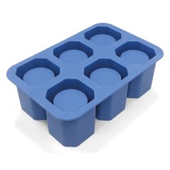 Форма синяя, силиконовая для кубиков льда в форме рюмки, 125x190x60 мм.