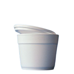Ємність супова 360 мл 10 х8,2 см 25шт мс заселеного полистила без кришки біла (кришка 45321)