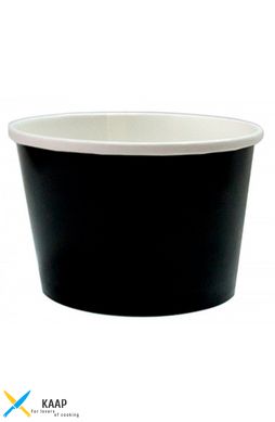 Контейнер бумажный одноразовый для супа и других блюд черный 470 мл, Ǿ=110 мм, h=68 мм Без крышки (крышка