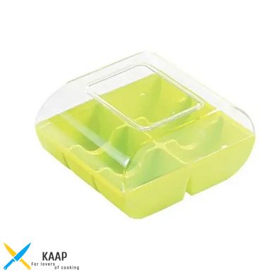 Коробка для 6 макарун 90 шт/ящ пластикова, салатова/прозора Silikomart