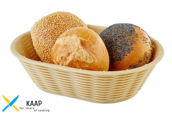 Корзинка для хлеба или фруктов овальная 23х17 см, h-6,5 см, бежевая, APS