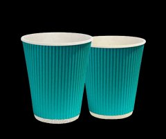 Склянки одноразова гофровані 250 мл 25 шт бірюзовий (ripple) 41928