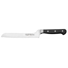 Кухонный нож для хлеба изогнутый 20 см. Acero, Winco с черной пластиковой ручкой (04227)