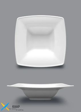Тарелка глубокая квадратная 500 мл., 27х27 см. фарфоровая, белая Victoria, Lubiana
