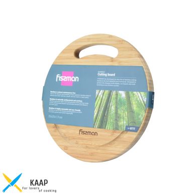 Обробна дошка кругла 25x25x1,9 см (бамбук)