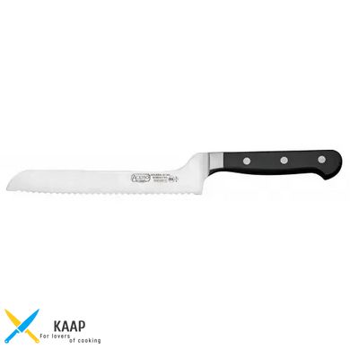 Кухонний ніж для хліба вигнутий 20 см. Acero, Winco з чорною пластиковою ручкою (04227)