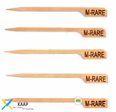 Шампур-шпажка бамбуковая со степенью прожарки Medium RARE 90 мм (9 см) Весло-Гольф