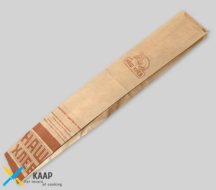 Пакет бумажный с боковой складкой для багета 43х9х4.5 см., 40 г/м2, 1000 шт/ящ бурый крафт (76000)