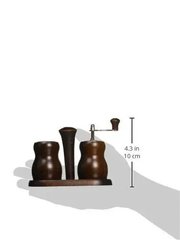 Набір млинів для перчу та солі на підставці 2 шт., 10 см. дерев'яний, коричневий (механізм сталь) Bi