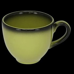 Чашка 200мл. фарфоровая, зеленая с черным ободком Lea, RAK