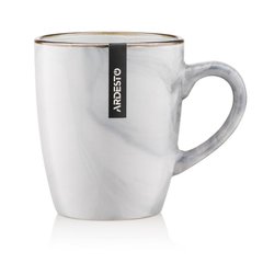 Чашка Ardesto Marmo, 390мл, кераміка, білий
