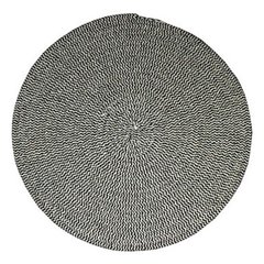 Коврик сервировочный 38 см "Рогожа" круглый серый (черно-белый) DL-N19