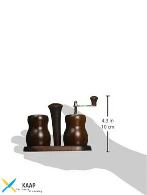 Набор мельниц для перча и соли на подставке 2 шт., 10 см. деревянный, коричневый (механизм сталь) Bi