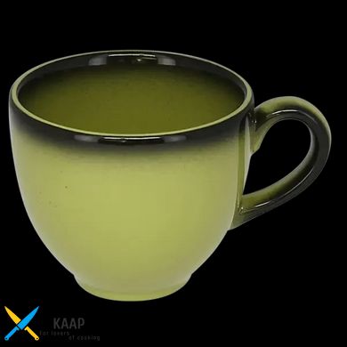 Чашка 200мл. порцелянова, зелена з чорним обідком Lea, RAK