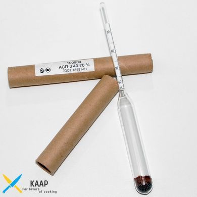 Ареометр для спирта 40-70% АСП-3 ГОСТ 18481-81 с Поверкой