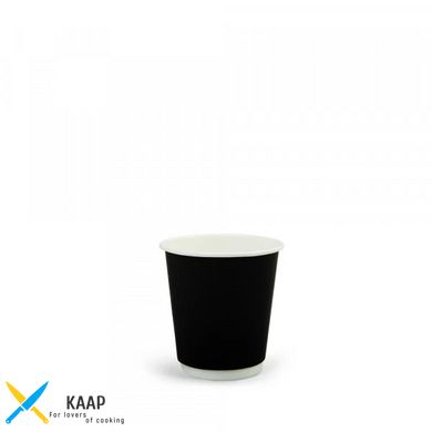 Склянка паперова двошарова 110мл | Чорний Soft-Touch Ø=60мм, h=64мм