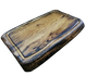 Доска для подачи блюд 40х23х2 см "Арт-XL" прямоугольная с желобом деревянная с обжигом из дуба