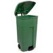 Бак-контейнер для мусора 125 л на колесах с педалью зеленого цвета 58х50х94 см Bora Plastik BO993GREEN