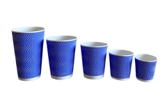 Склянки одноразова гофровані-хвиля 270 мл 25 шт синій (лавандовий) (ripple) 41966