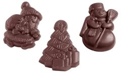 Форма для шоколаду "Різдво" 3 фігури 43х32 мм h7 мм, 3х6 шт. / 7 г