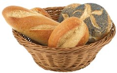 Корзинка для хлеба круглая коричневая D-19 см, h-9 см, APS