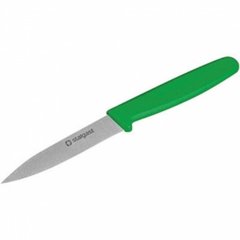 Кухонный нож для чистки овощей 9 см. Stalgast с зеленой пластиковой ручкой (285082)