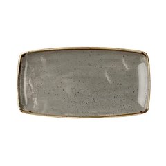 Тарелка прямоугольная 35х18,5 см. керамическая, серая Stonecast Peppercorn Grey, Churchill