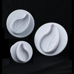 Плунжер пластиковый для мастики "Листья липы" (набор 3 шт)