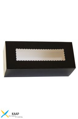 Коробка паперова з прозорим віконцем для макаронів, 1РЕ 141х59х49 мм чорна