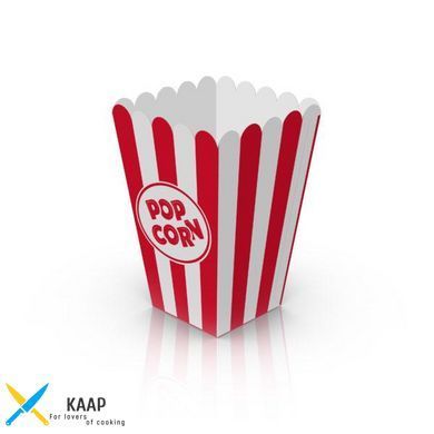 Відро/склянка для попкорну квадратне 1,5 л. білий з червоною смужкою V46