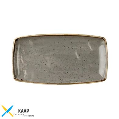 Тарілка прямокутна 35х18, 5 см. керамічна, сіра Stonecast Peppercorn Grey, Churchill